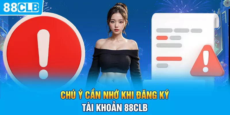 Chú ý cần nhớ khi đăng ký tài khoản 88CLB